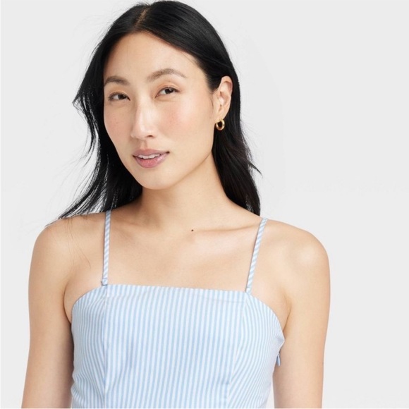 A New Day Blue Strapless Sundress Wedding Guest No belt - Picture 2 of 9